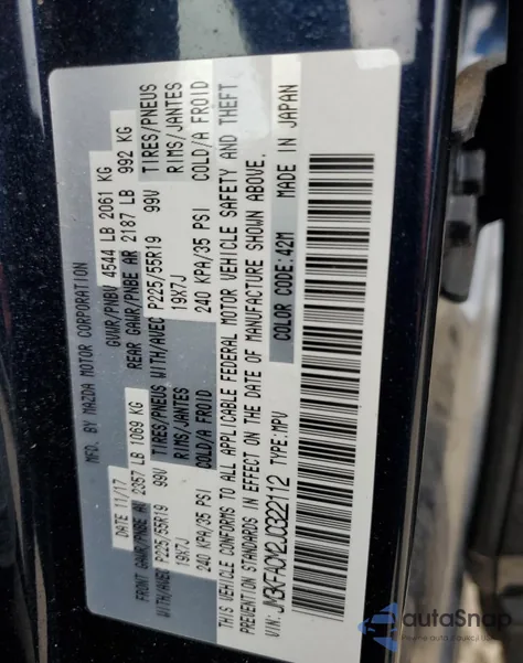 2018 Mazda Cx-5 Touring from USA, damaged, VIN JM3KFACM2J0322112